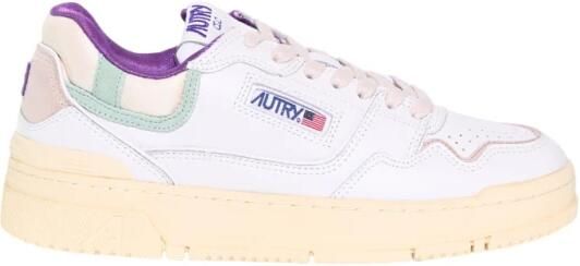Autry Low-Top Sneakers White Leather Low-Top Sneakers With Aquamarine Acc in groen - Foto 5
