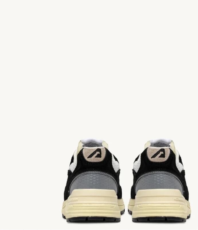 Autry Zwarte Leren Sneakers Hyperway Stijl