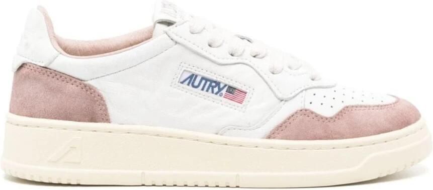 Autry Lage leren sneakers met suède accenten