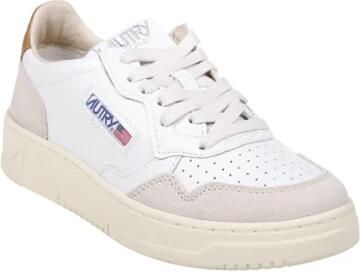 Autry Lage Medalist Sneaker in Wit Bruine Suiker