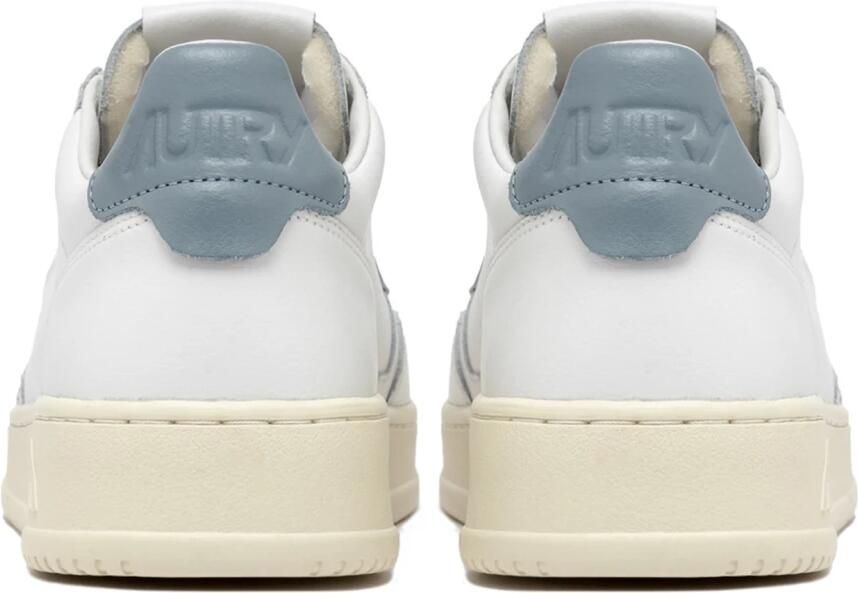 Autry Lage Top Leren Sneakers Wit Zilver Blauw