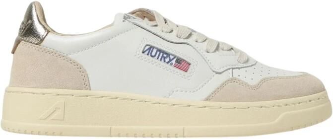 Autry Witte Gouden Sneakers met Geperforeerde Details White Dames - Foto 17