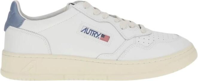 Autry Witte leren sneakers met blauwe hiel - Foto 4