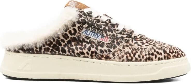 Autry Leopard Shearling Mules