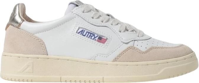 Autry Witte Gouden Sneakers met Geperforeerde Details White Dames - Foto 15