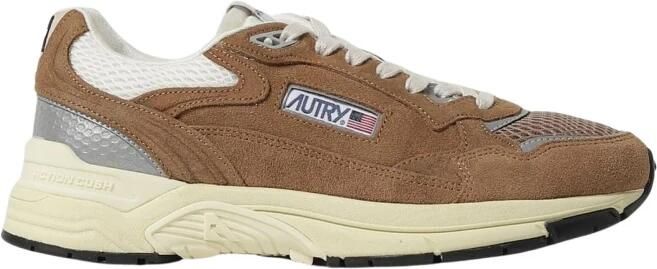 Autry Leren en Stoffen Low-Top Sneakers met Panelstructuur