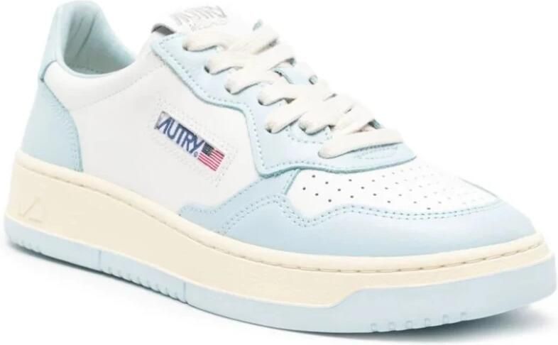Autry Lage Leren Blauwe Medalist Sneakers Multicolor Dames