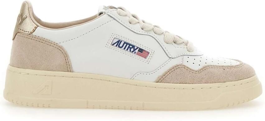 Autry Witte Gouden Sneakers met Geperforeerde Details White Dames - Foto 7