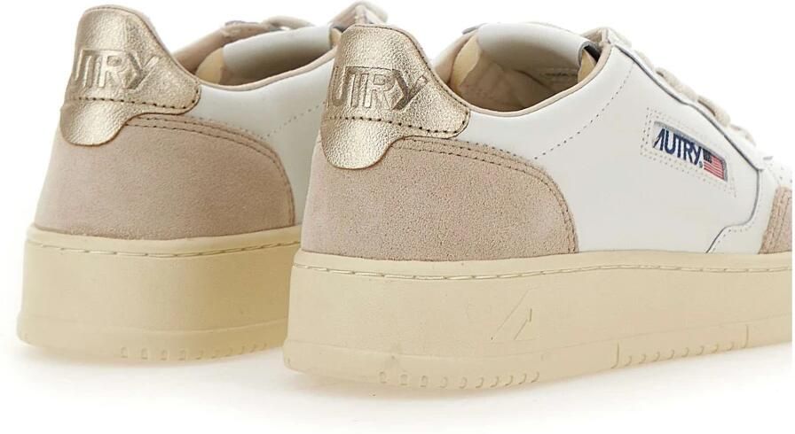 Autry Witte Gouden Sneakers met Geperforeerde Details White Dames - Foto 4