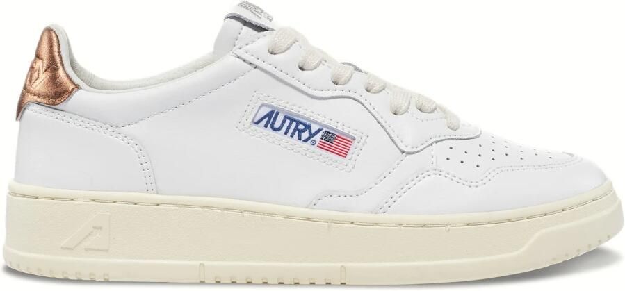 Autry Witte Medalist Sneakers met Bronzen Hiel White Dames