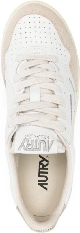 Autry Witte Gouden Sneakers met Geperforeerde Details White Dames - Foto 13