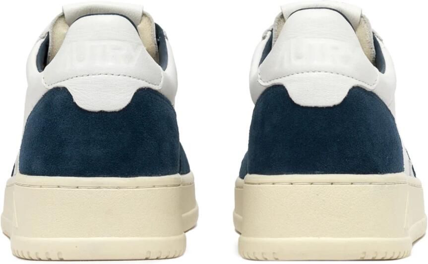 Autry Witte lage top sneakers leer suède White Heren