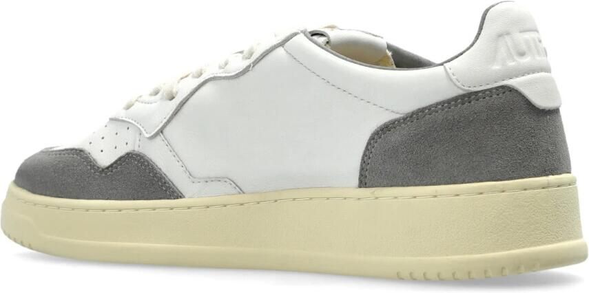 Autry Witte leren lage sneakers met grijze suède details Gray Heren