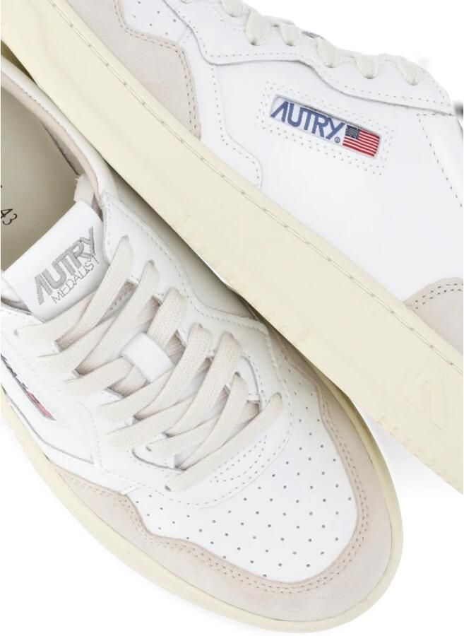 Autry Witte lage sneakers met suède panelen White Heren