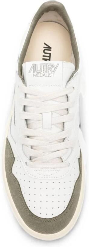 Autry Lage Sneakers Medalist Low Suede M White Smoked Green - Foto 11