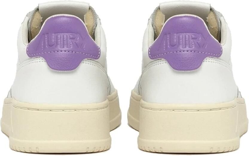 Autry Witte Leren Sneakers met Lila Accenten White Dames - Foto 5