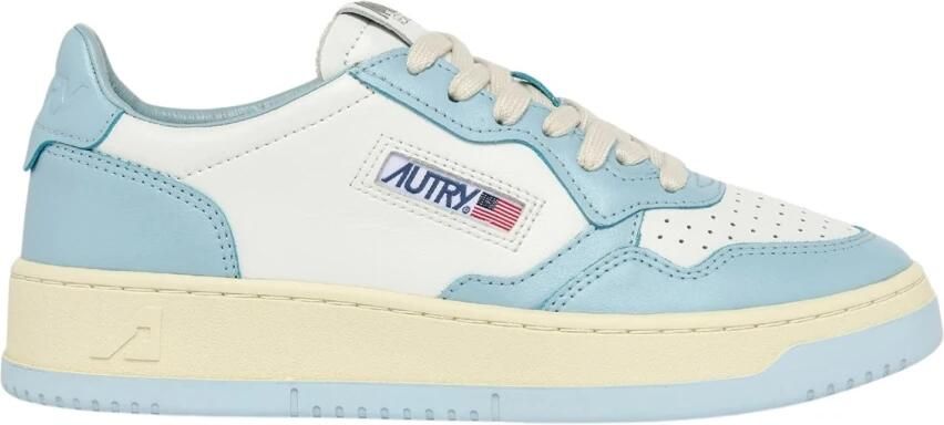 Autry Lage Leren Blauwe Medalist Sneakers Multicolor Dames