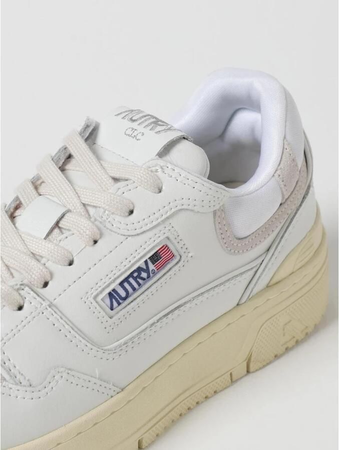 Autry Witte Sneakers met Kalfsleer en Suède White Dames