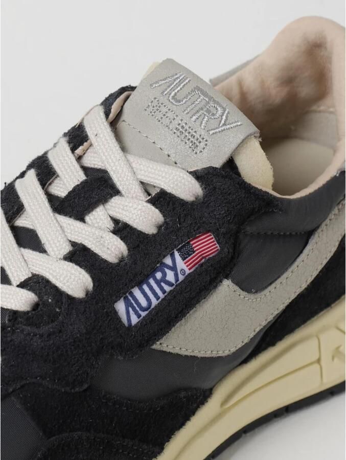 Autry Zwarte Sneakers met Nylon en Suède Inzetstukken Black Heren