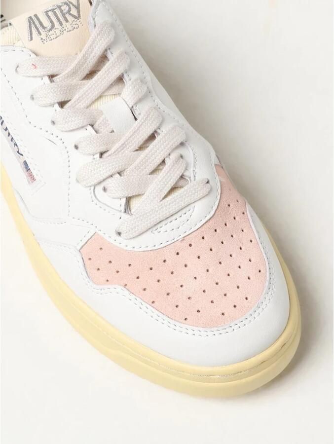 Autry Lage leren sneakers met contrasterende inzetstukken White Dames