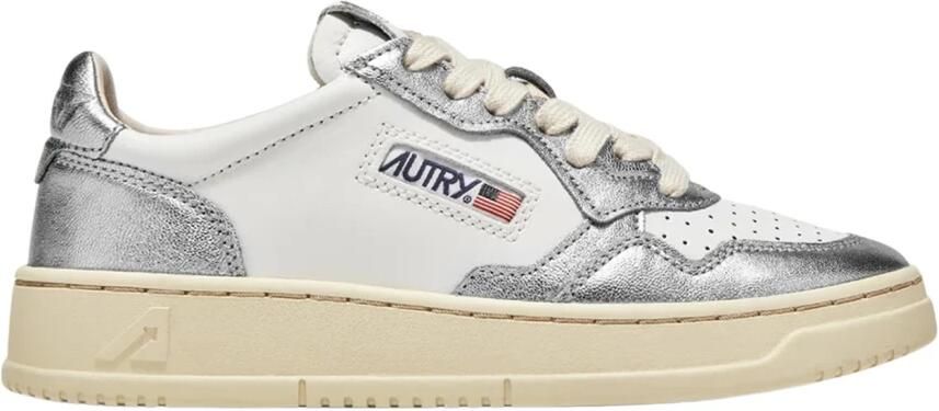 Autry Witte Leren Sneakers met Zilveren Details White Dames - Foto 6