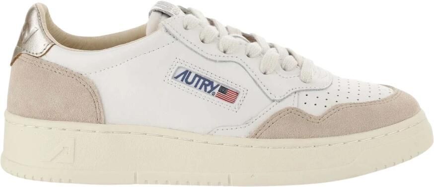 Autry Witte Gouden Sneakers met Geperforeerde Details White Dames - Foto 6