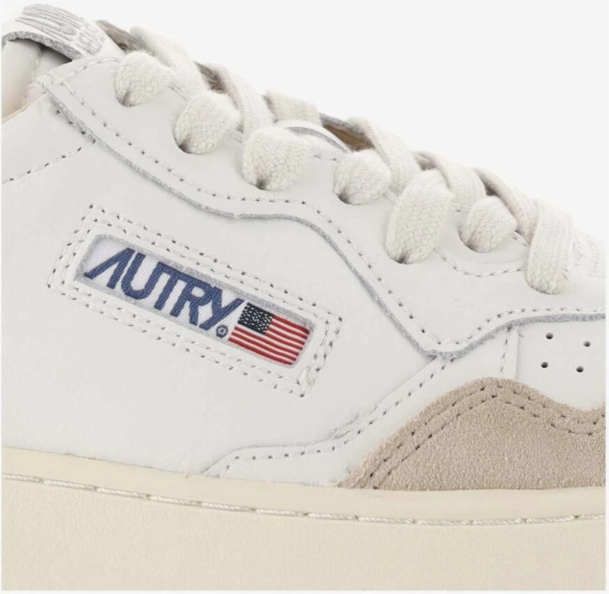 Autry Witte Gouden Sneakers met Geperforeerde Details White Dames - Foto 2