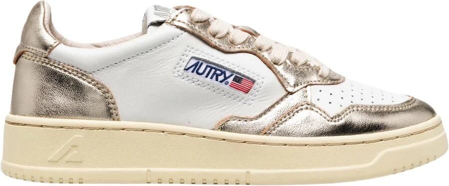 Autry Witte Platina Leren Sneakers Vintage-geïnspireerd Wit Dames - Foto 3