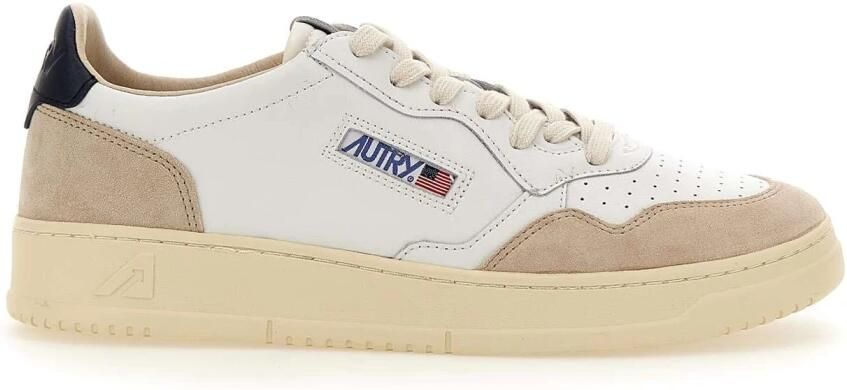 Autry Suède Leren Sneakers Wit Blauw Beige