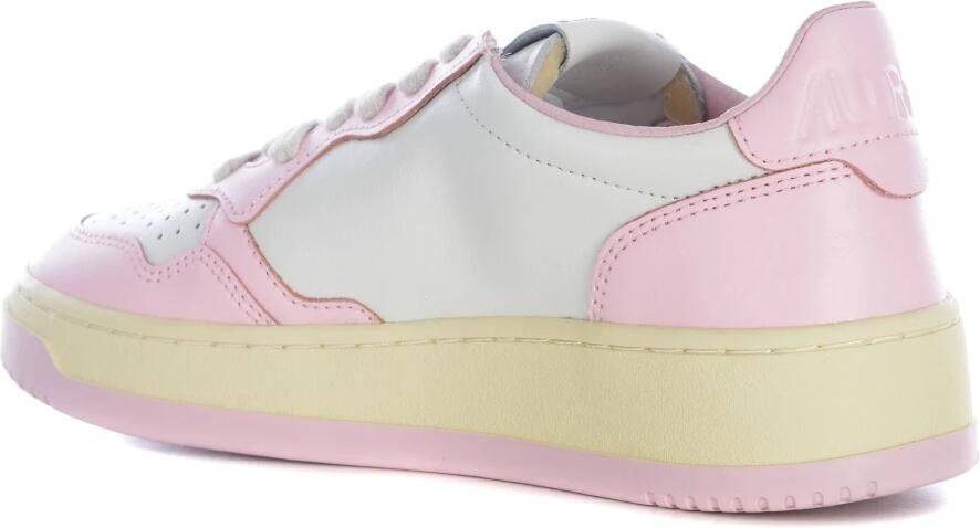 Autry Witte en Roze Lage Leren Sneakers Witte Roze Leren Sneakers voor Dames Multicolor White Dames - Foto 2