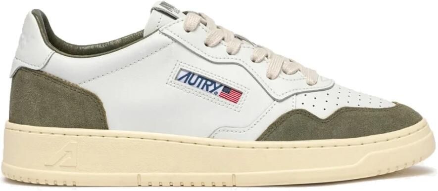 Autry Lage Sneakers Medalist Low Suede M White Smoked Green
