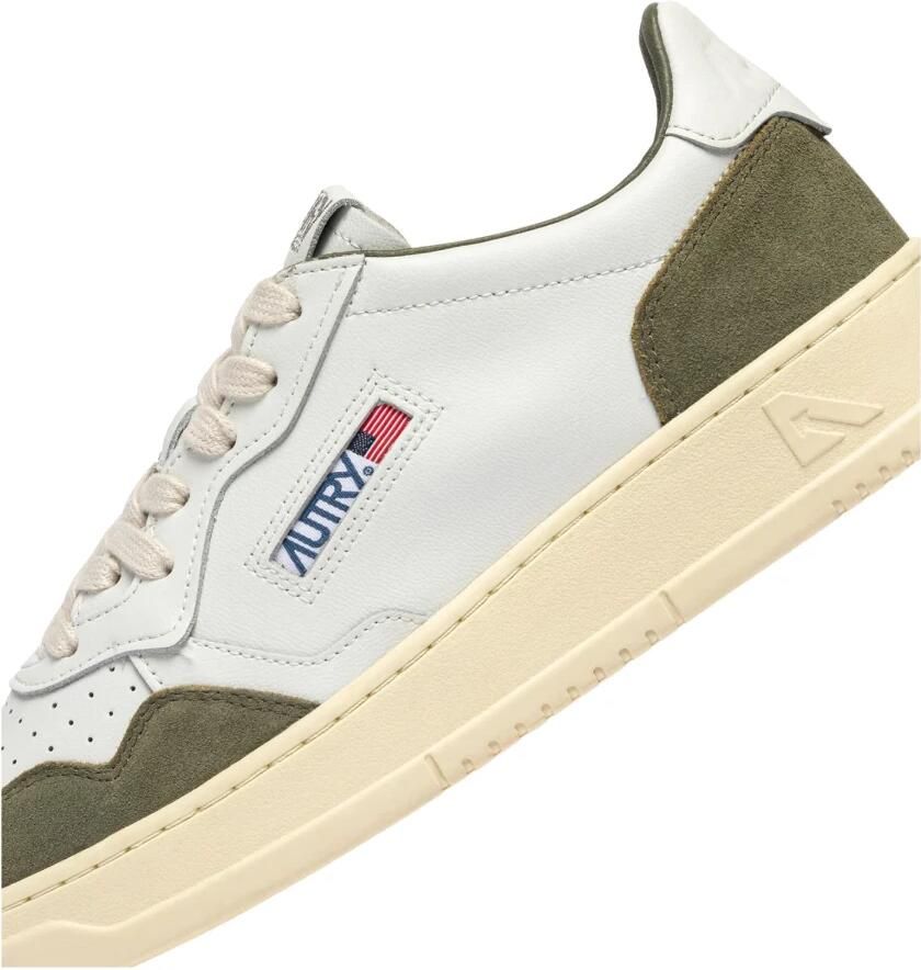 Autry Lage Sneakers Medalist Low Suede M White Smoked Green - Foto 3