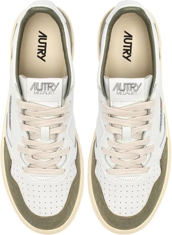 Autry Lage Sneakers Medalist Low Suede M White Smoked Green - Foto 5