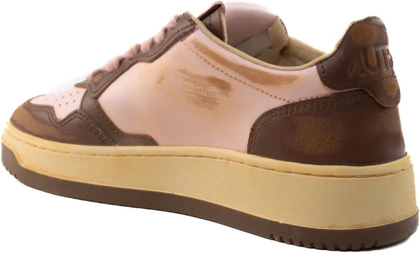 Autry Bruin Roze Leren Sneakers met Distressed Look Multicolor Dames - Foto 2