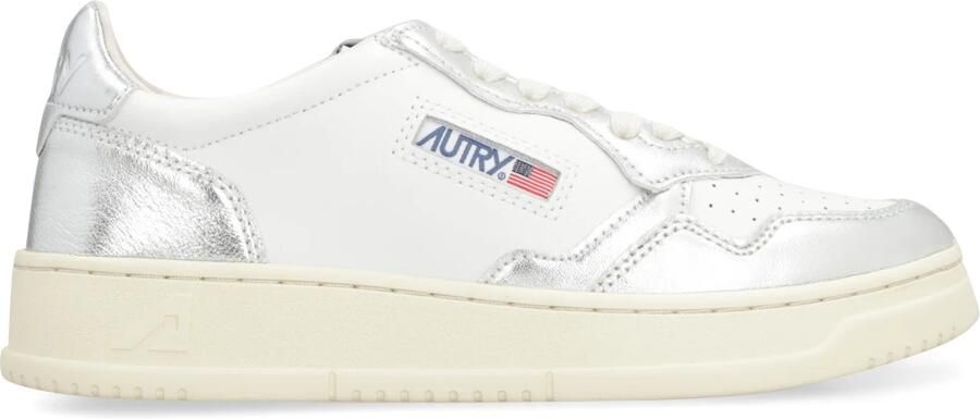 Autry Witte Leren Sneakers met Zilveren Details White Dames - Foto 5
