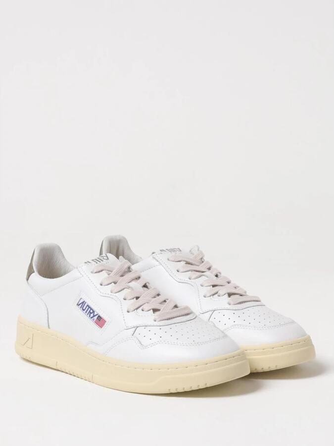 Autry Witte Sneakers met Groene Hiel Tab White