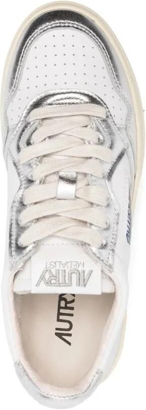 Autry Witte Leren Sneakers met Zilveren Details White Dames - Foto 15