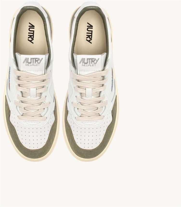 Autry Lage Sneakers Medalist Low Suede M White Smoked Green - Foto 4