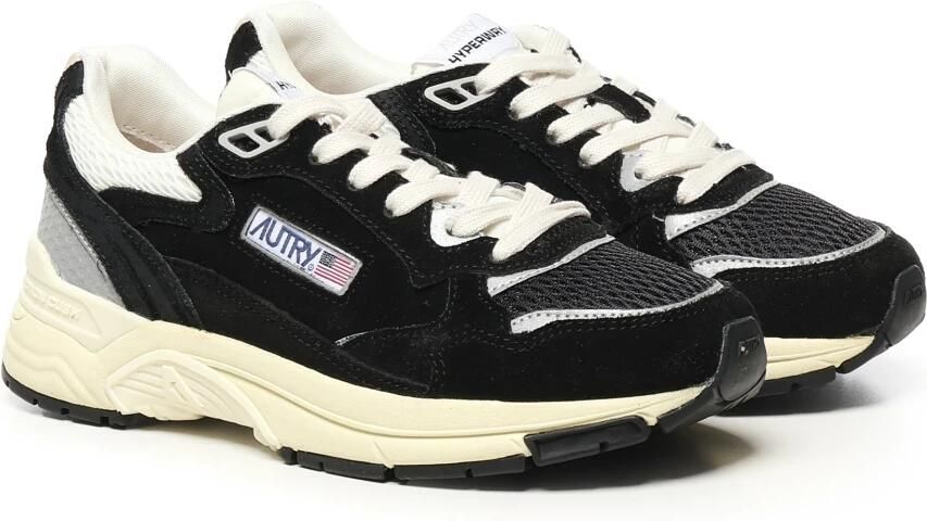 Autry Zwarte Leren Sneakers Hyperway Stijl