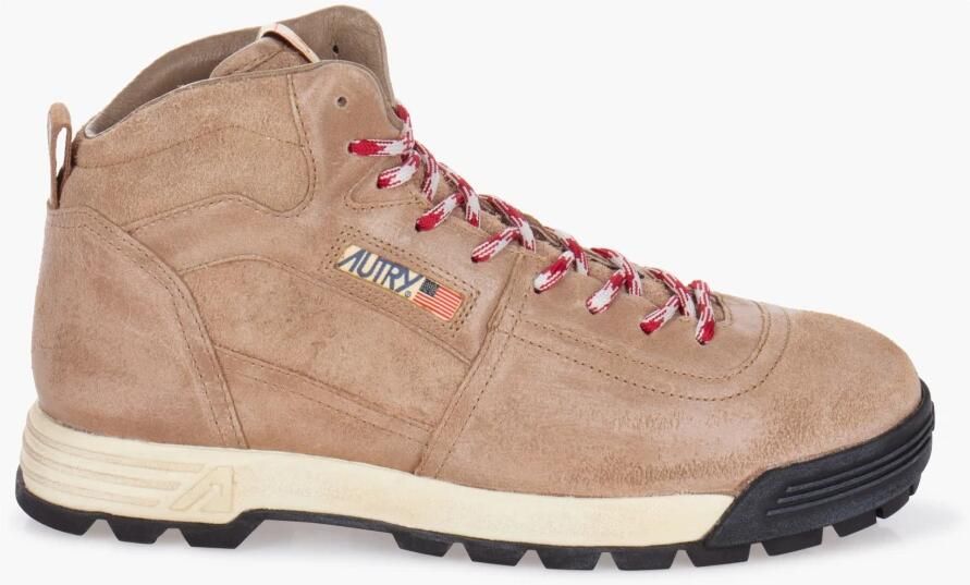 Autry Flat Low Leather-Trimmed Suede Sneakers