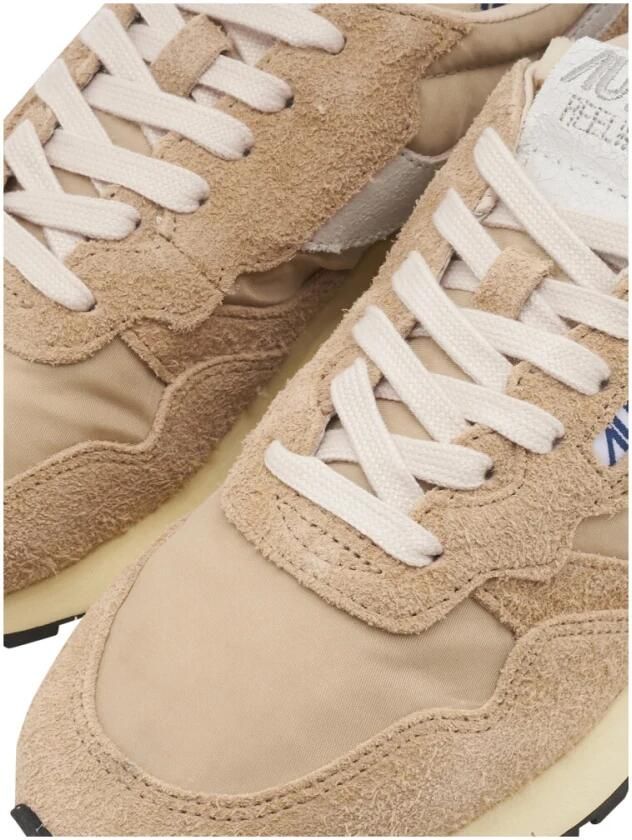 Autry Beige Nylon Sneakers met Suède Inzet Multicolor