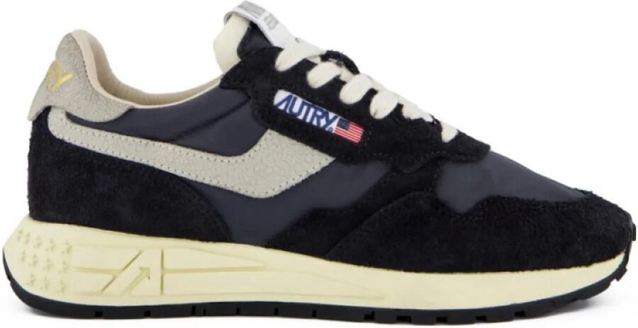 Autry Zwarte Sneakers met Nylon en Suède Inzetstukken Black Heren