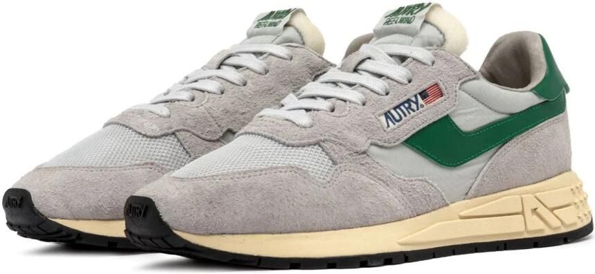 Autry Vintage Grijze Sneakers met Logo Patch Gray Heren