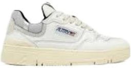 Autry Low-Top Sneakers Minimalist White Calfskin Sneakers With Silver Acc in wit