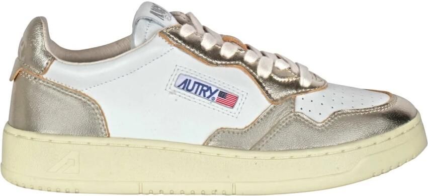 Autry Witte Platina Leren Sneakers Vintage-geïnspireerd Wit Dames - Foto 4