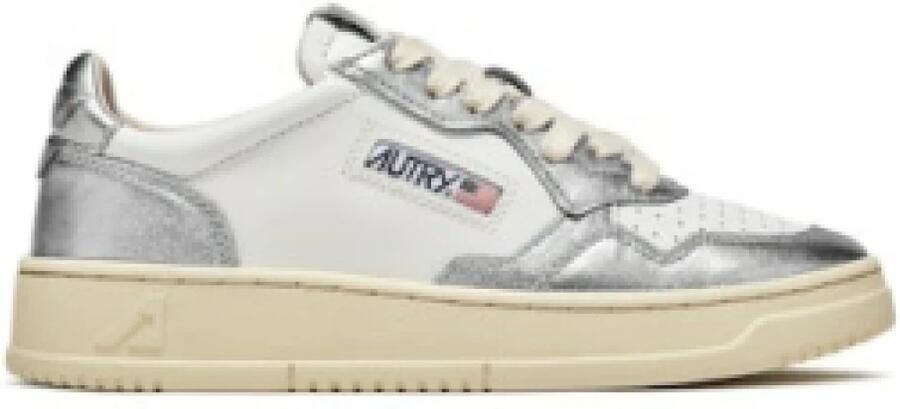 Autry Witte Leren Sneakers met Zilveren Details White Dames - Foto 7