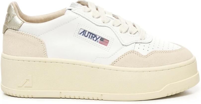 Autry Witte Leren Suède Platform Sneakers - Foto 3