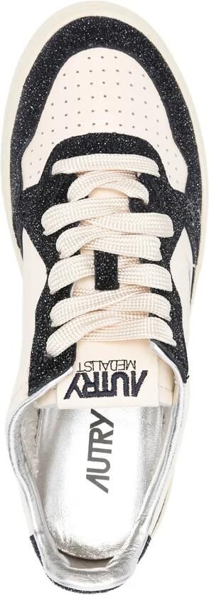 Autry Sneakers met glitterpanelen en leren bovenwerk