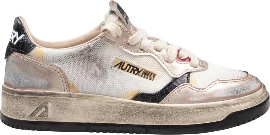 Autry Vintage Wit Goud Sneakers Geperforeerde Tip Multicolor Dames - Foto 3