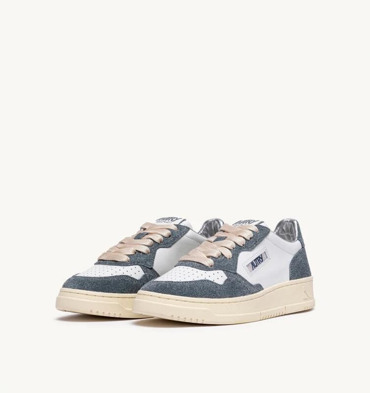 Autry Vintage-geïnspireerde Lage Sneakers Wit Grijs